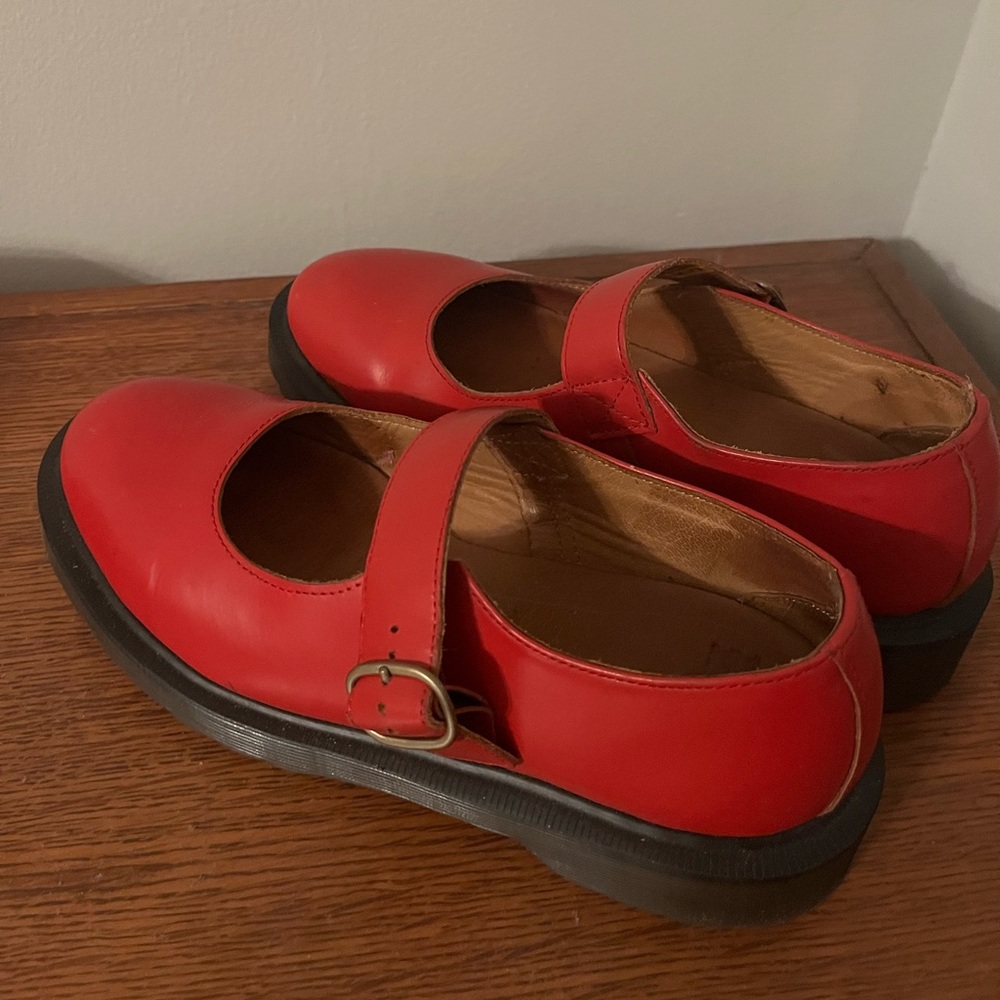 Red Dr Martens Mary Janes Size 6